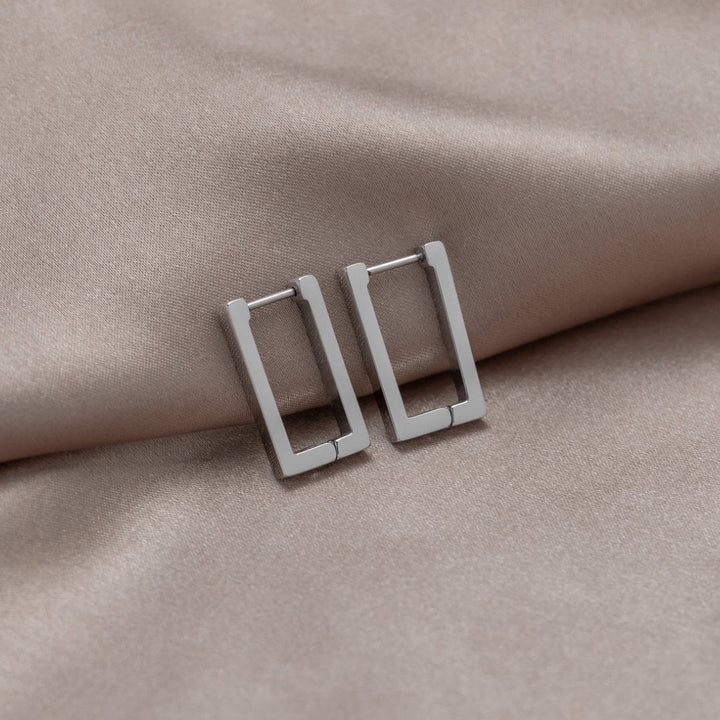 BOUCLES D'OREILLES RECTANGULAIRES EN ARGENT