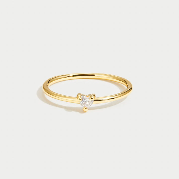 Bague en cœur en cristal - Élégance et brillance pour un style raffiné