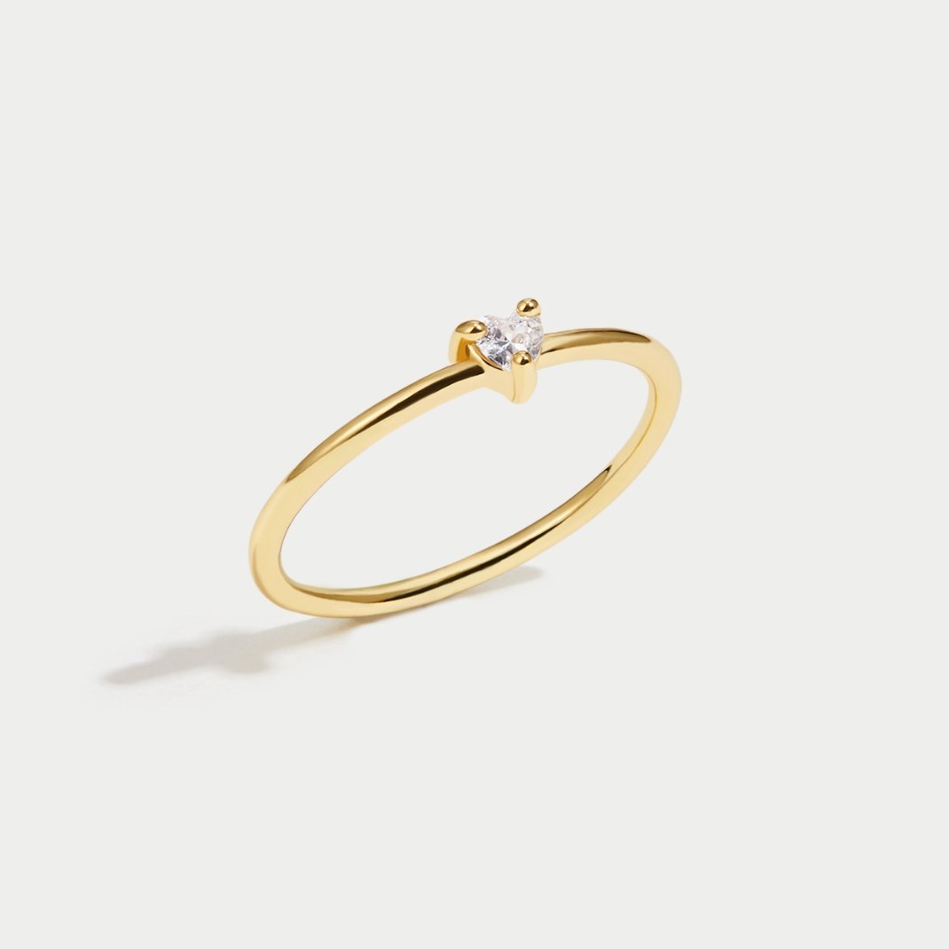 Bague en cœur en cristal - Élégance et brillance pour un style raffiné